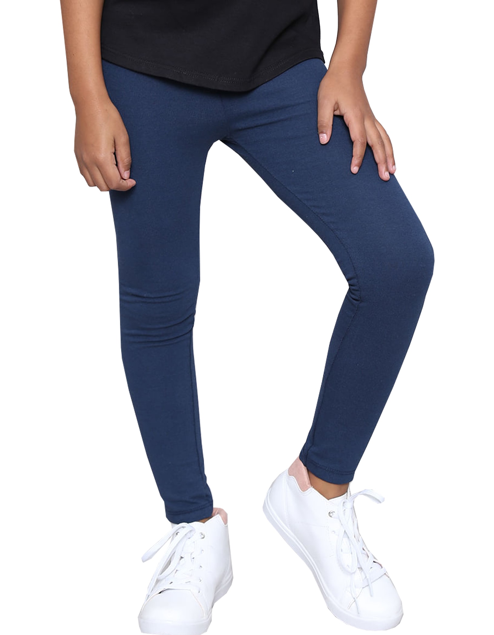 CALÇA LEGGING INFANTIL BÁSICA KAMYLUS AZUL MARINHO - usebestfit