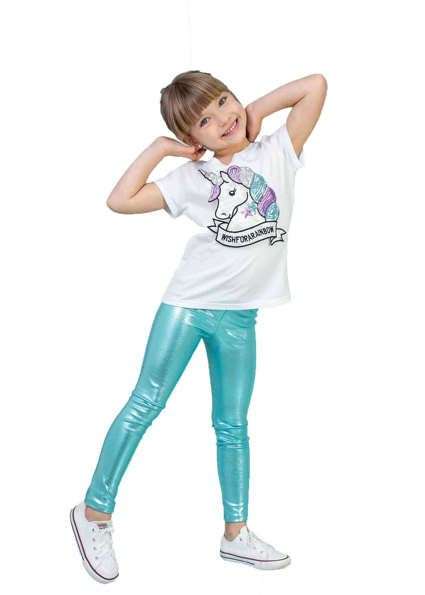 calça legging verde infantil