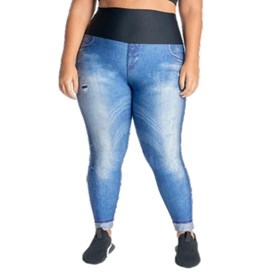Calça Legging Plus Size Live Jeans Azul
