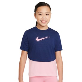 Camiseta Feminina Infantil Nike Dri-Fit Trophy Azul Marinho