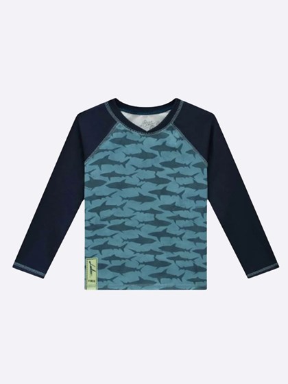 Camiseta Lucboo Tubarões UV Dry Texpa Azul