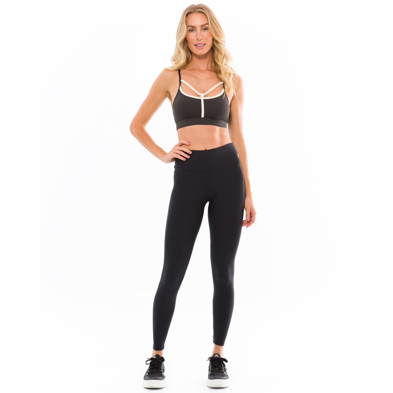 Conjunto Calça Legging e Top Vestem Dan Preto