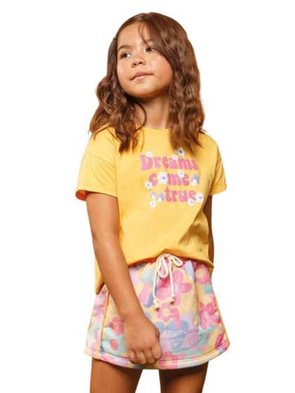 Produto Conjunto Infantil Menina Bugbee Camiseta Saia Dreams Come True