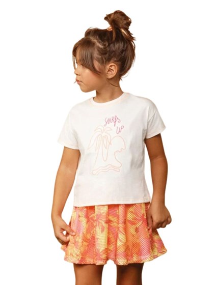 Conjunto Infantil Menina Bugbee Camiseta Saia Surfs Up