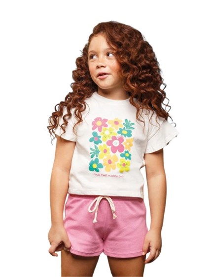 Produto Conjunto Infantil Menina Bugbee Camiseta Short  FTHO 