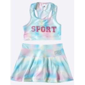Conjunto Top e Shorts Saia Tip Top Infantil Sorvete Fitness