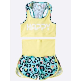 Conjunto Top e Shorts Tip Top Infantil Onça Fitness