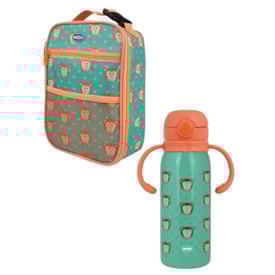 Kit Lancheira e Garrafa Bichinhos Mor Verde