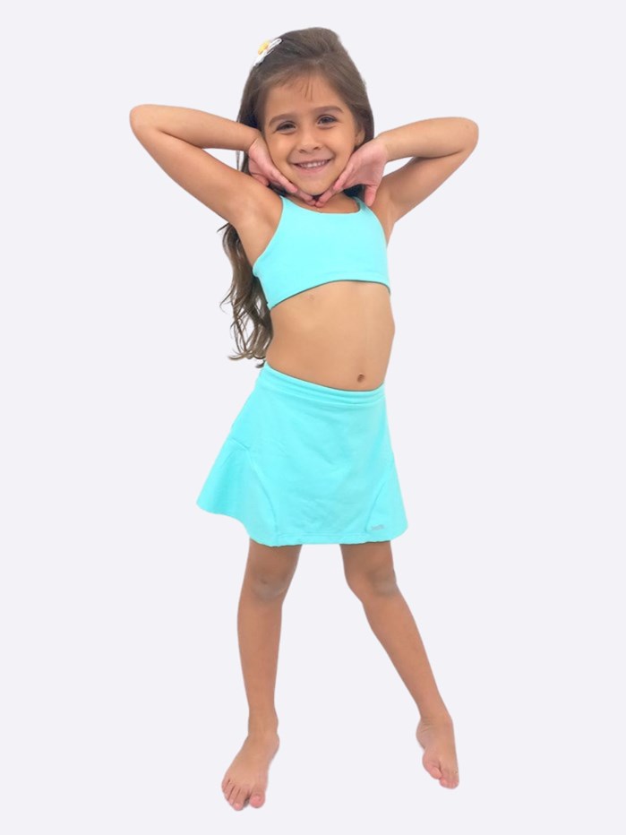 Saia Shorts Infantil Light Best Fit Azul Turquesa