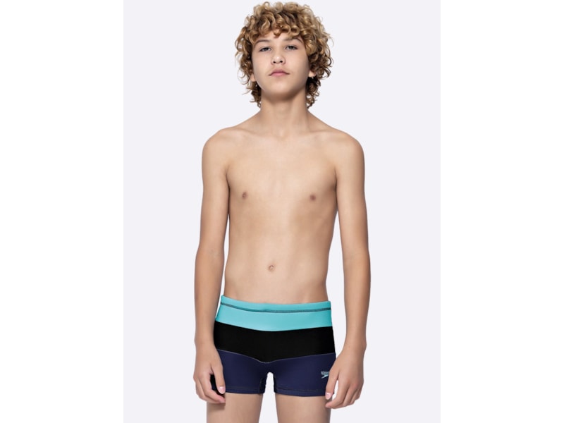 Sunga Speedo Juvenil Boxer Trio Acqua Marine Azul Marinho