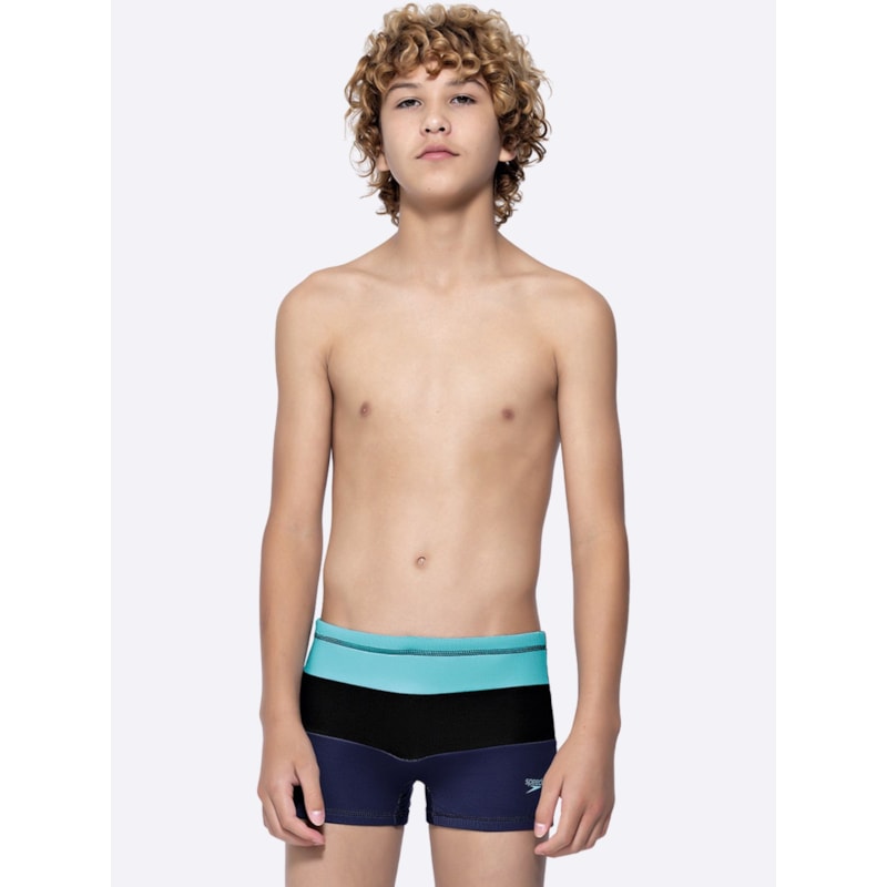 Sunga Speedo Juvenil Boxer Trio Acqua Marine Azul Marinho