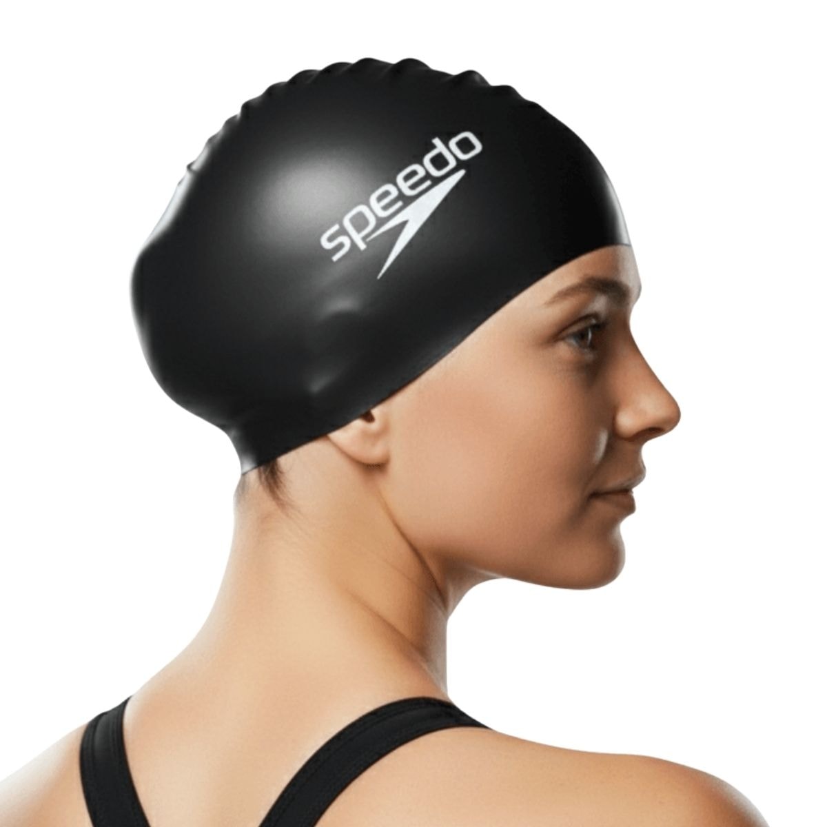 Touca De Natação Adulta Speedo Flat Swim Cap Preta